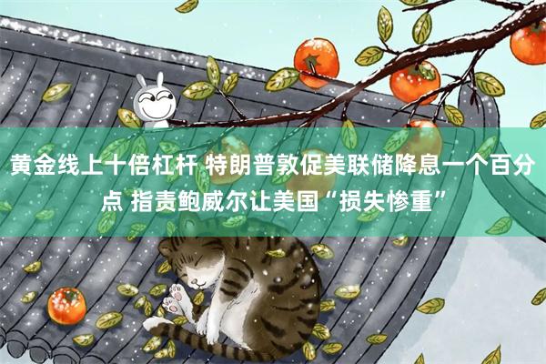 黄金线上十倍杠杆 特朗普敦促美联储降息一个百分点 指责鲍威尔让美国“损失惨重”